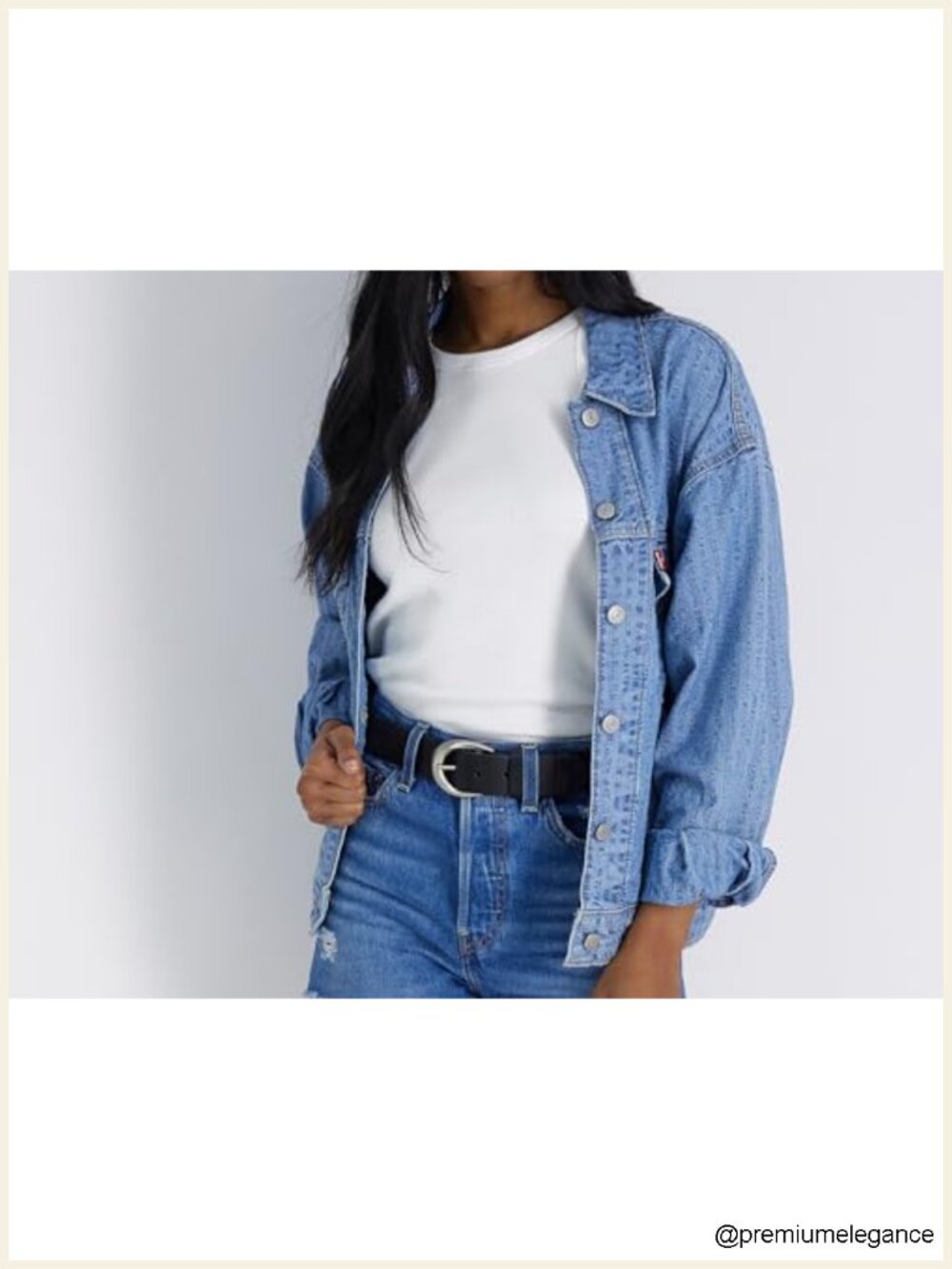 Genuine Leather Levi's Style Belt with Silver Buckle - Picture 4 of 5